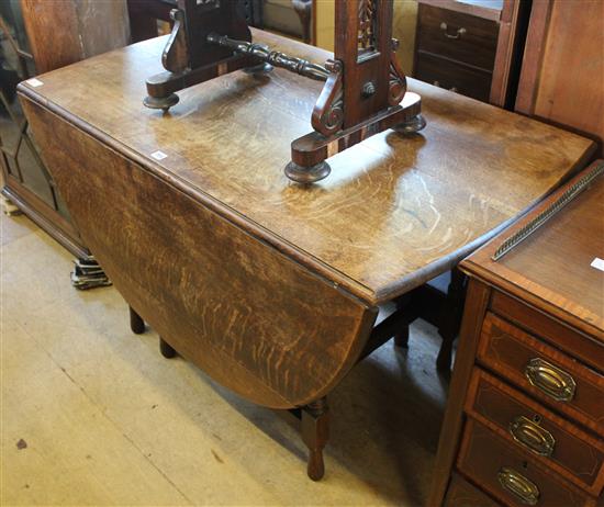 Large oval oak gate leg table